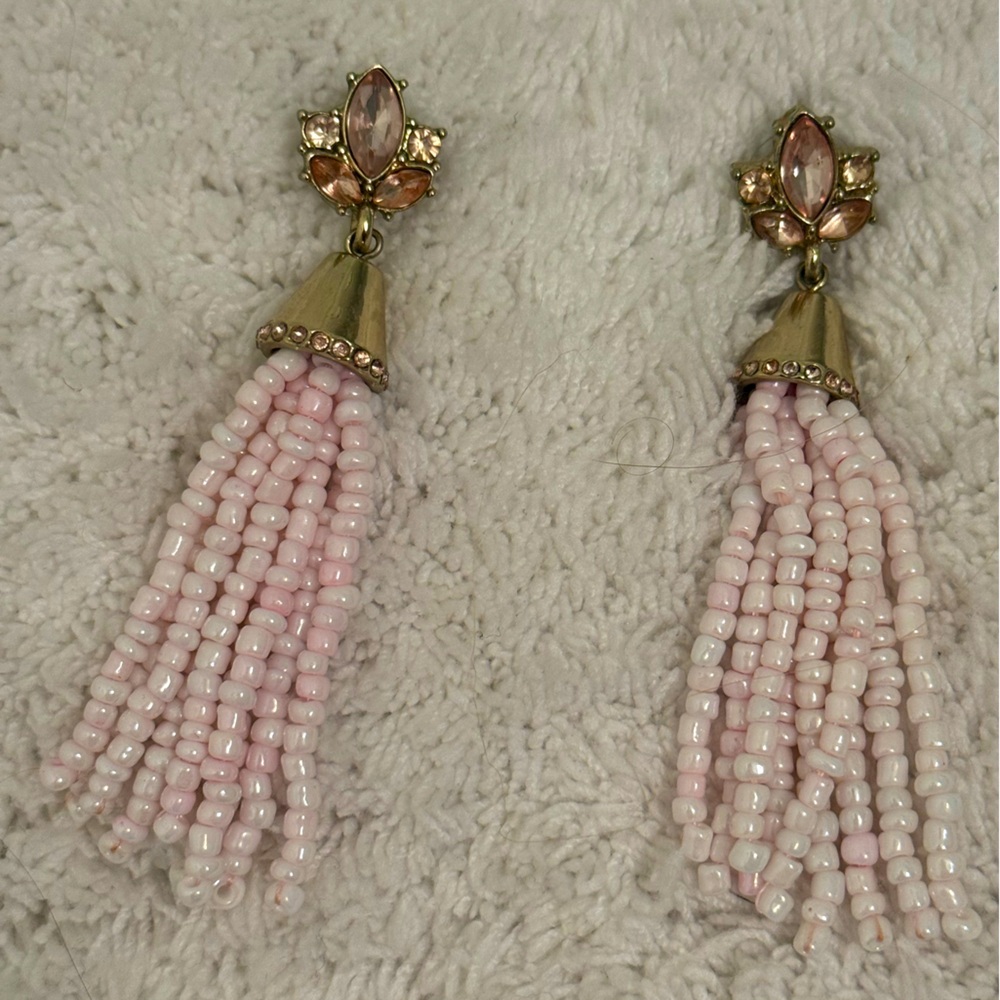Baublebar Pink Beaded Tassel Earrings